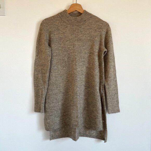 H&M Light Brown Mockneck Tunic Sweater - Picture 1 of 7